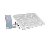 Mars Gaming MNBC23, 16" Cooling Base and Stand, 6 Controllable Fans with Blue LED, 6 Positions Support, Smartphone Stand, 2 USB 2.0, White