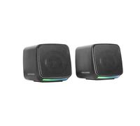 Mars Gaming MS-PRO, Compact Speakers 10W, Dynamic RGB Flow Lighting, PC Speaker with Control Box and 3.5mm Jack Input, Gaming Speakers Compatible with PC/Mac/Smartphone/Tablet, Black