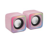 Mars Gaming MSCUBEP Pink, Compact RGB Gaming Speakers, 8W DSP Sound Processor, Volume Control