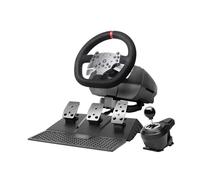 Mars Gaming MWH-RSX, SimRacing Wheel with Force Feedback and Dual Motor, Set of 3 Pedals with Progressive Resistance, H-Shifter with 12 Gears, 14 Customizable Buttons, PC/PS4/Xbox Series X|S