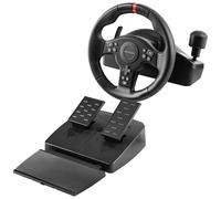 Mars Gaming MWH-RSXONE, SimRacing Wheel, Zero Dead Zone and 270° Turn, DriveSense Vibration, Sequential Shifter + Paddles, XL Pedal Set, PC|PS3|PS4|Xbox One|Xbox Series X-S|Switch, Black