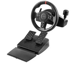 Mars Gaming MWH-RSXONE, SimRacing Wheel, Zero Dead Zone and 270° Turn, DriveSense Vibration, Sequential Shifter + Paddles, XL Pedal Set, PC|PS3|PS4|Xbox One|Xbox Series X-S|Switch|Switch 2 Black