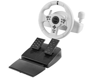 Mars Gaming MWH-RSXONE, SimRacing Wheel, Zero Dead Zone and 270° Turn, DriveSense Vibration, Sequential Shifter + Paddles, XL Pedal Set, PC|PS3|PS4|Xbox One|Xbox Series X-S|Switch|Switch 2, White