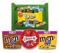 Mars Halloween Bundle - Fun Size Variety Pack, Celebrations 500g, M&Ms Chocolate Share Bag 800g, M&Ms Peanut Share Bag 800g - Perfect for Halloween