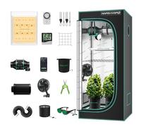 MARS HYDRO 2x2 Grow Tent Kit, TS600 LED Grow Light Full Spectrum Indoor Grow Tent Complete System, 24"x24"x55" Hydroponics Tent 1680D Canvas with 4 inch 205 CFM Inline Fan and 6 inch Clip Fan