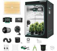 MARS HYDRO 4x4 Grow Tent Kit with Temperature Humidity Controller,300W TSW2000 LED Dimmable Grow Light,48"x48"x80" 1680D High Reflective Mylar,6 inch Customized Ventilation System,10 Speed Clip Fan
