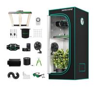 MARS HYDRO FC-E1500 Grow Tent Complete Kit Full Spectrum Led Grow Light Complete System with Hydroponic Growing 80X80X160cm with 4 inch Inline Fan and 6 inch Clip Fan