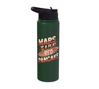 Mars is A Flat Red Pancake - Funny Flat Mars Society Stainless Steel Insulated Water Bottle