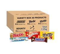Mars Mixed Milk Chocolate Bars Variety Bulk Multipack Box, 30 Pcs 1.37kg