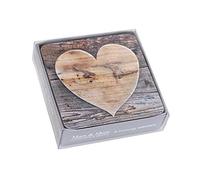 Mars & More 6-Piece Glass Coaster Set, Heart Wood, MM-SCOZHH, 8716522043563