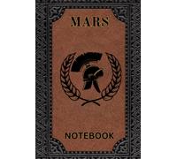 Mars Notebook: 100 Page Line Roman God Themed Journal Black and Brown Leather Effect cover