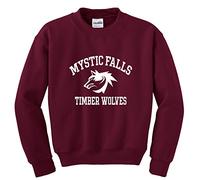 Mars NY Women's Men's Vampire Diaries Mistic Falls Salvatore 17 Crew Neck Sweatshirt (Small) Maroon