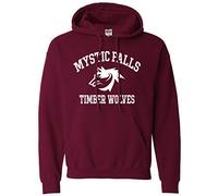Mars NY Women's Men's Vampire Diaries Mistic Falls Salvatore 17 Hoodie (XX-Large) Maroon
