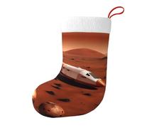 mars planet Christmas Stocking 17.7", Festive Hanging Sock for Fireplace Mantel, Holiday Decorations