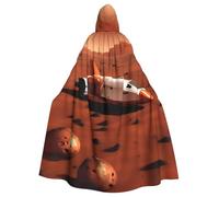 Mars Planet Print Adults Hooded Cloak, Halloween Robe Hooded Cape Witch Wizard Cosplay Costumes For Men Women