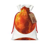 Mars Planet Print Christmas Gift Bag,Storage Sack With Tags,Reusable Christmas Gift Package Bag