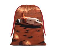 Mars Planet Print Ultra-Soft Velvet Gift Bag Christmas Wrapping Bags Gift Bag With Drawstring Party Favors Bags
