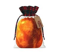 mars planet S Christmas drawstring gift bags printed flower-strap gift bags perfect for birthdays and holiday parties