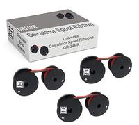 Mars POS Ribbons Compatible with Calculator Spool Ribbon Replacement for Universal GR24BR Ribbon (Black Red, 3 Pack)
