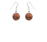 mars red planet codec17 with Sterling Silver 925 Stamped Hook Earrings gift boxed and can be personalised