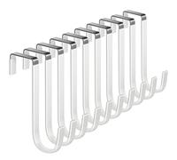 Mars-Rock Over The Door Metal Hooks with Plastic Coating 5.5" Fit 0.5" to 1 3/8" Door 10 Pcs Heavy Duty Single Towel Robe Rack Wreath Bathroom Shower Hanger Shoe Organizer Ironing Board Short White