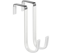 Mars-Rock Over The Door Hooks 2 Pcs White Rubber Coating L=5.5" for 1 3/8" Door Hanging Bathroom Closet Cabinet Hangers for Towel Coat Robe Clothes Rack Ironing Board Wreath Heavy Duty Holder