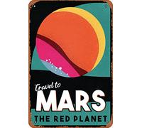 Mars The Red Planet Retro Fantasy Travel Space Solar System Science Kids Map Galaxy Classroom Chart Earth Pictures Outer Planets Hubble Astronomy Nasa Milky Way Metal Tin Signs Room Stuff Wall Decor