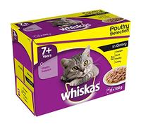 Whiskas 7+ - Wet Cat Food for Senior Cats - Poultry Selection in Gravy - 12 x 100 g