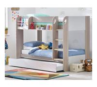mars wooden bunk bed with underbed in taupe