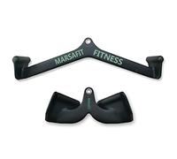 MARSAFIT Home Gym Fitness Rowing T-bar V-bar Pulley Cable Machine Attachment, Bicep Curl Tricep LAT pulldown Bar Back Strength Training Handle Grips LAT Pull Down Bar for Seat Row Workout