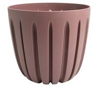 (Marsala, 2.4L (D16.8 x H14.6cm)) Round Flower Pot Planter Grooved Texture Plastic Indoor Outdoor Matt Strong Matt