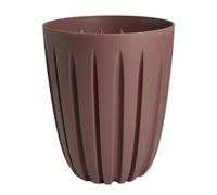 (Marsala, 4.7L (D:19.2cm H:22.5cm)) Round Flower Pot Planter with insert Grooved Plastic Indoor Outdoor