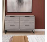 Welcome Furniture Ltd Hong Kong 6 Drawer Wide Chest in Grey Oak - Ready Assembled, Grey