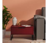 Welcome Furniture Ltd Hong Kong 1 Drawer Wide Bedside Table in Red Matt - Ready Assembled, Red