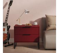 Marsala Ready Assembled Matt Red 2 Drawer Bedside Chest (H)515mm (W)575mm (D)395mm