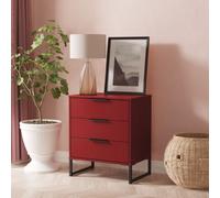 Ready Assembled 2 U Fuji 3 Drawer Chest (Ready Assembled) in Dark Red Ready Assembled 2 U Dark Red