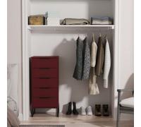 Welcome Furniture Ltd Hong Kong 5 Drawer Tall Bedside Cabinet in Red Matt - Ready Assembled, Red