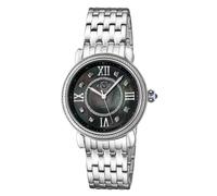Marsala, Swiss Quartz Watch, Black MOP Dial, 316L Stainless Steel, and Sapphire Crystal GV2 Silver One Size