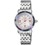 Marsala Tortoise, Swiss Quartz Watch, MOP White Dial, 316L Stainless Steel, and Sapphire Crystal GV2 Silver One Size