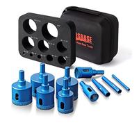 MARSBASE Diamond Hole Saw Kit, 10 PCS Serrated Brazing Tile Core Drill Bits Sets with EVA Mould for Hole Saw Guide Jig Hollow Drill Hole Saw to Ceramic, Glass, Tile, Gypsum, Wood, Marble, Granite