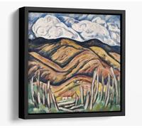 Marsden Hartley, The Beginning of New Mexico Canvas Floater Frame Square Print Picture Art - Black Frame 24 inch wide x 24 inch high