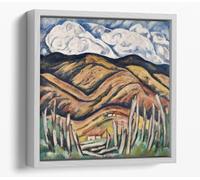 Marsden Hartley, The Beginning of New Mexico Canvas Floater Frame Square Print Picture Art - White Frame 12 inch wide x 12 inch high