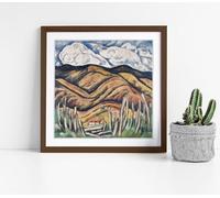Marsden Hartley, The Beginning of New Mexico Stunning Framed Wall Art Picture Print Square - 25cm wide x 25cm high - Walnut Frame