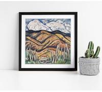 Marsden Hartley, The Beginning of New Mexico Stunning Framed Wall Art Picture Print Square - 35cm wide x 35cm high - Black Frame