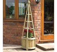 marsden wooden garden obelisk planter in natural