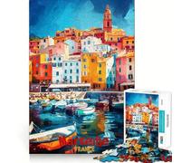 Marseille Art Poster Jigsaw Puzzles 1000 Piece for Adults Calm Daily Snug Joint Joyful Challenge (38x52cm)