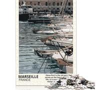 Marseille France 1000 Piece Puzzles for Adults Rectangular Paper Board Difficult Puzzles for Women Men 1000pcs (75x50cm)