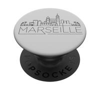 Marseille France,Clean Subtle Minimal Line Art,French Lovers PopSockets Adhesive PopGrip