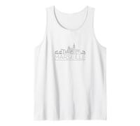 Marseille France,Clean Subtle Minimal Line Art,French Lovers Tank Top