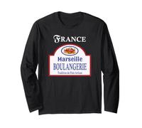 Marseille France Vintage Artisan Bread Bakery Sign Design Long Sleeve T-Shirt